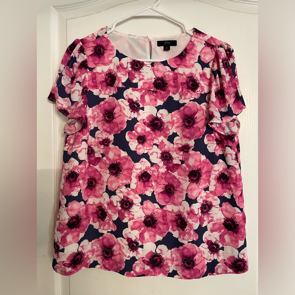 J. Crew Pink Blouse Short Sleeves Small #152